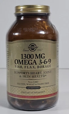 Solgar 1300 mg Omega 3-6-9 120 cápsulas blandas pescado lino borraja - caducidad 05/2026 envío rápido Foto 1 de 4