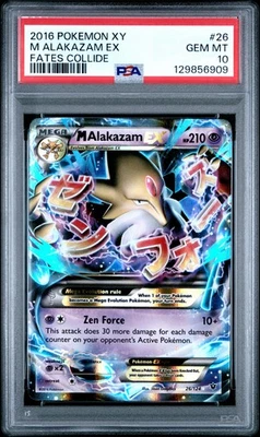 2016 POKEMON XY FATES COLLIDE M ALAKAZAM EX #26 PSA 10 GEM MINT #129856909 - Image 1 of 2