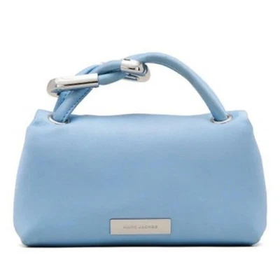 NUEVO Bolso sin asas Marc Jacobs para mujer azul satinado micro doble plata herrajes Foto 1 de 4