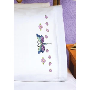 Janlynn Stamped Cross Stitch Pillowcase Pair 20"X30"-Dragonfly - 21-1774 - Bild 1 von 1