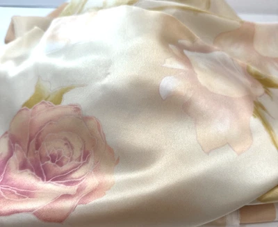 Floral Pinks/Peach Poly/Satin 4 Yards 60" Wide Very Flowy - Image 1 of 4