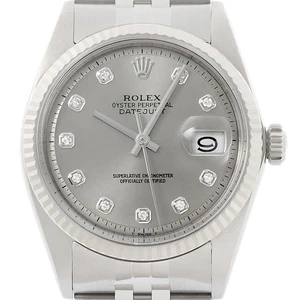 Rolex Mens Datejust 18K White Gold & Stainless Steel Gray Diamond Jubilee Watch - Picture 1 of 6