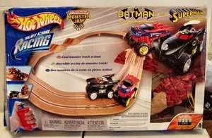 Hot Wheels Monster Jam Batman vs Superman slot set, complete EXIB - Picture 1 of 1