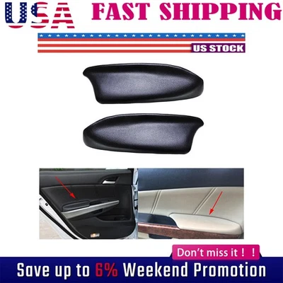 Nuevo juego reposabrazos panel puerta LR NEGRO cuero PU para Honda Accord 2008-2012 sedán Foto 1 de 4