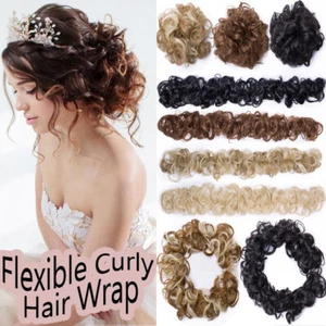 Hair Extensions Haarverlängerung Messy Bun Lockig Dutt Locken Wickeln Haarteil - Bild 1 von 24