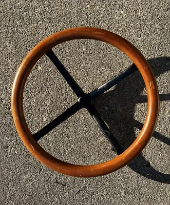 Ford Model T Model A Wood Steering Wheel 18” 4 Spoke R S 3 1748E - Image 1 of 4