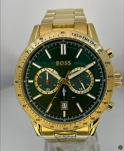 2025 Brand New BOSS Men's Allure | Green Dial | Gold Stainless Steel 1513923 - Picture 1 of 9
