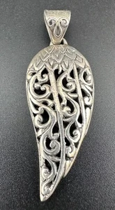 Vintage filigraner Sterling Silber Engelsflügel Anhänger Bali Stil - Bild 1 von 3