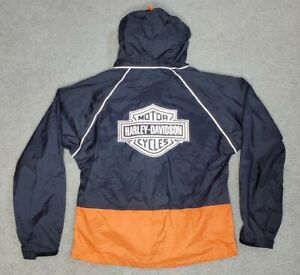 Harley Davidson men's overpass rain zip jacket hood NWT Large
