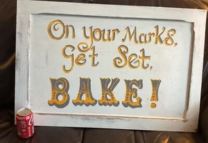 Vintage Huge Retro Bake Off Plaque Kitchen Bakery Cook Bake Sign Stage Prop - Picture 1 of 3
