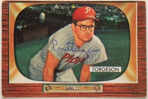 Earl Torgeson (d.1990) Phillies 1955 Bowman #210 Autographed Signed RARE Card - Picture 1 of 2