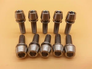M5x20mm Titanium Ti Bolt Taper Allen Head With Titanium Washers 10Pcs - Picture 1 of 5