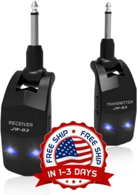 Sistema Inalambrico Para Guitarra Receptor De Transmisor Audio Recargable 4 Cana - Image 1 of 4