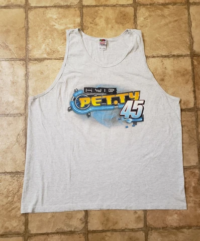 Kyle Petty Men's XXL All-Over Print NASCAR GP Brawny Vintage 90s Shirt Tank Top Cover