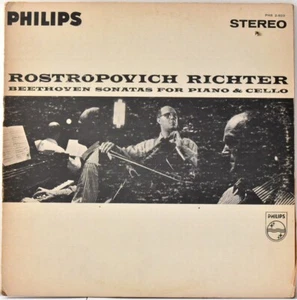 PHILIPS STEREO USA BEETHOVEN Sonaten Klavier & Cello ROSTROPOVICH/RICHTER #2LP G/F - Bild 1 von 5