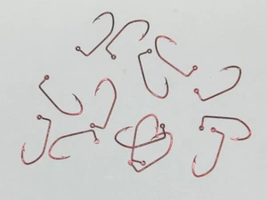 100 EAGLE CLAW RED CHROME LIL NASTY JIG HOOKS #500R DO IT Molds Sz: #4/0 thru 10 - Picture 1 of 2