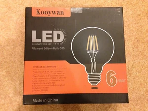 6x Kooywan Filament Edison E27 Schraube 4W G80 dimmbar Glühbirne 580L - Bild 1 von 11