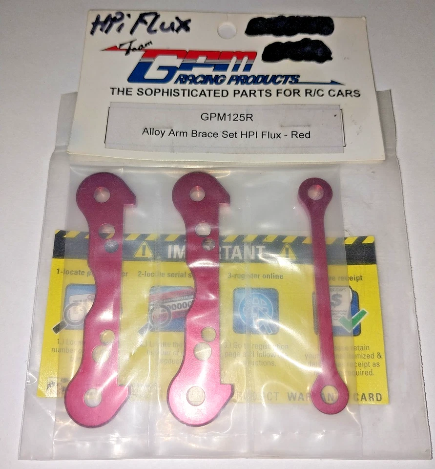 GPM Racing RC GPM125R Alloy Brace Arm Set Red for HPI Flux - Image 1 of 1