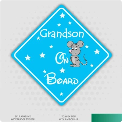 STICKERSHOP103 Enkel an Bord Maus Autoschild Aufkleber Baby Kind Kinder Sicherheit Kinder Junge
