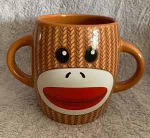 Sock Monkey Ceramic Mug, Double Handle Ears, Galerie, Microwave &Dishwasher Safe - Picture 1 of 4