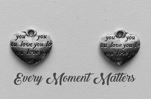 10 x Tibetisches Silber HERZ mit "Ich liebe dich" Aufschrift Herz 14x12mm Charms Anhänger - Bild 1 von 4