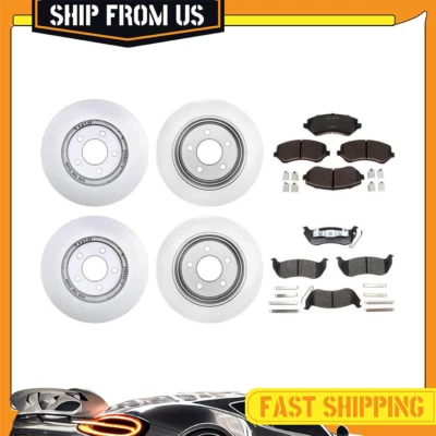 Kit de almohadillas cerámicas rotores recubiertos delanteros traseros para Jeep Liberty 2003-2007 Foto 1 de 4