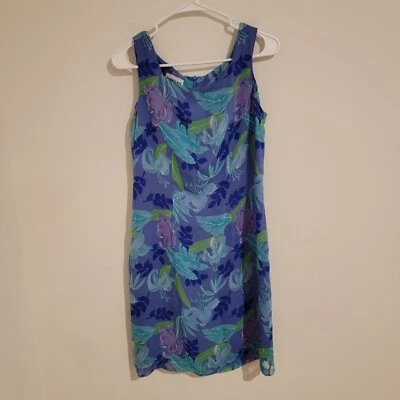 Robbie Bee Silk Dress Floral Knee Length Size 6 Y2K Colorful - Image 1 of 4