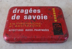 Vintage drugs tin box Dragées de Savoie SAUBA advertising metal France #2 - Picture 1 of 6
