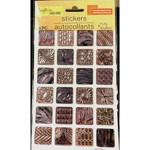 Metallic Look Fliese verschiedene Texturen/Designs Puffy Sticker, Scrapbook, Basteln - Bild 1 von 2