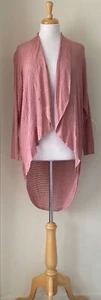 Alice + Olivia Size S Blush Pink Linen & Silk Light Knit Open Front Cardigan - Picture 1 of 4