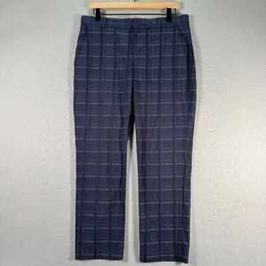 Banana Republic Avery Madras Pants Womens 6 Blue Navy Blue Plaid Fitted Career - Picture 1 of 15