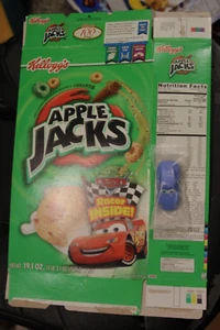 Kellogg's Apple Jacks CARS Cereal Empty Box WITH SALLY RACER Car 2006 - Picture 1 of 2