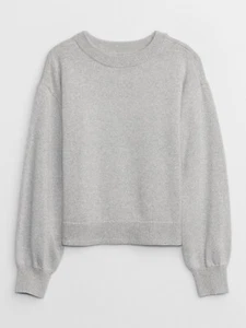 Gap Kids Silver Metallic Shine Sweater Sparkle Shimmer Long Sleeves Size XXL - Picture 1 of 17