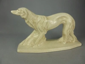 TRES BEAU LEVRIER CHIEN DE COURSE EN CERAMIQUE CRAQUELEE LV CERAM 791 - Picture 1 of 5