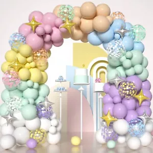 199pcs Pastel Rainbow Balloon Arch Pastel Balloon Garland Kit Macaron Assorte... - Picture 1 of 7