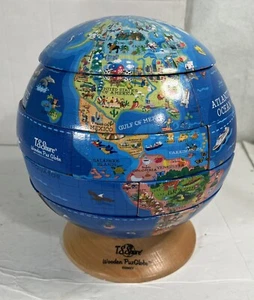 8 Zoll T.S.Shure Holzpuzzle Globe handgefertigt Buchenholz Weltglobe - Bild 1 von 16