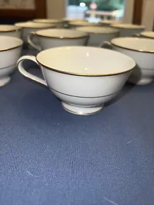 Noritake China Dawn Kaffee Teetassen Weißgold Borte 13er Set Japan Vintage - Bild 1 von 4