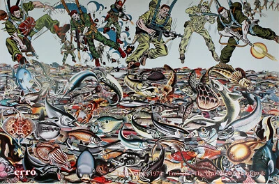 ERRO -  Fishscape (1994) Ausstellungsplakat / Offset handsigniert und datiert.  - Bild 1 von 4