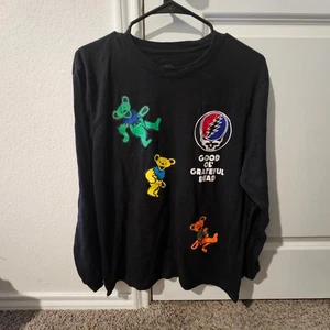 Camisa Grateful Dead Para Hombre Manga Larga Osos Bailando Te Roban la Cara Negra - Imagen 1 de 4