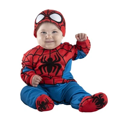 Disfraz de Halloween Infantil Spider-Man - Mono de Tela Minky Botines 12-18M Foto 1 de 4
