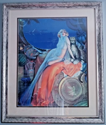 Impresión artística vintage enmarcada en madera y mate de Rolf Armstrong 'La Bella y la Bestia' Foto 1 de 4