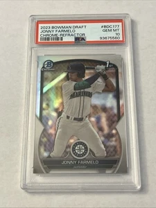 2023 Bowman Chrome Jonny Farmelo PSA 10 1st Rookie Refractor Mariners RC - Picture 1 of 2