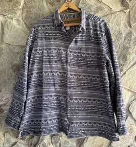 Camisa Jacquard Azteca The Territory Ahead Azul Relajada Informal Para Hombre Grande - Imagen 1 de 14