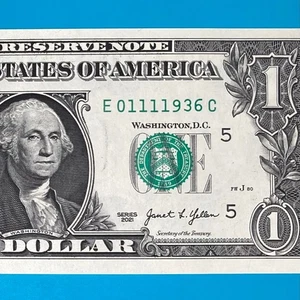 January 11, 1936 (E 01111936 C) BIRTHDAY $1 One Dollar Bill *UNC* - Picture 1 of 4