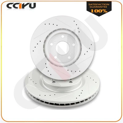 Front  Drilled & Slotted Brake Rotors For Honda Odyssey 2011 2012 2013 2014 - Image 1 of 4