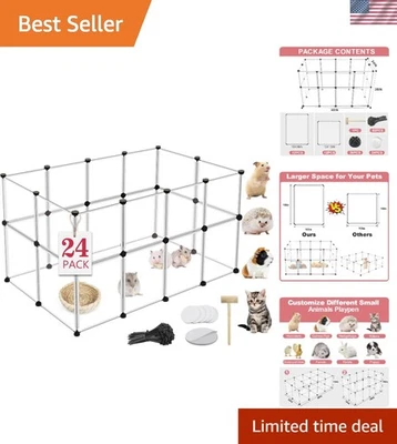 Duradero y versátil corralito para cachorros de 24 paneles - recinto de 48"x24" para mascotas pequeñas Foto 1 de 4