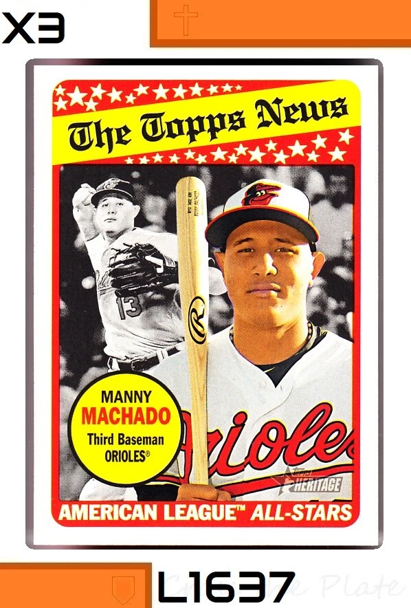 1-2018 TOPPS HERITAGE BASE MANNY MACHADO PADRES CARD#292 QTY - Image 1 of 1