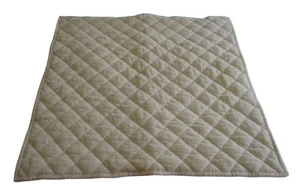 Pottery Barn Quilted Velvet Euro Square Pillow Sham 26x26 Ivory Cotton Blend GUC - Picture 1 of 11