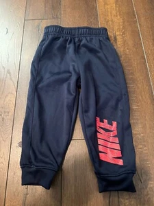 Nike Toddler Baby Boy Size 24M Navy Blue Therma Fit Sweatpants Navy Blue Red - Picture 1 of 3