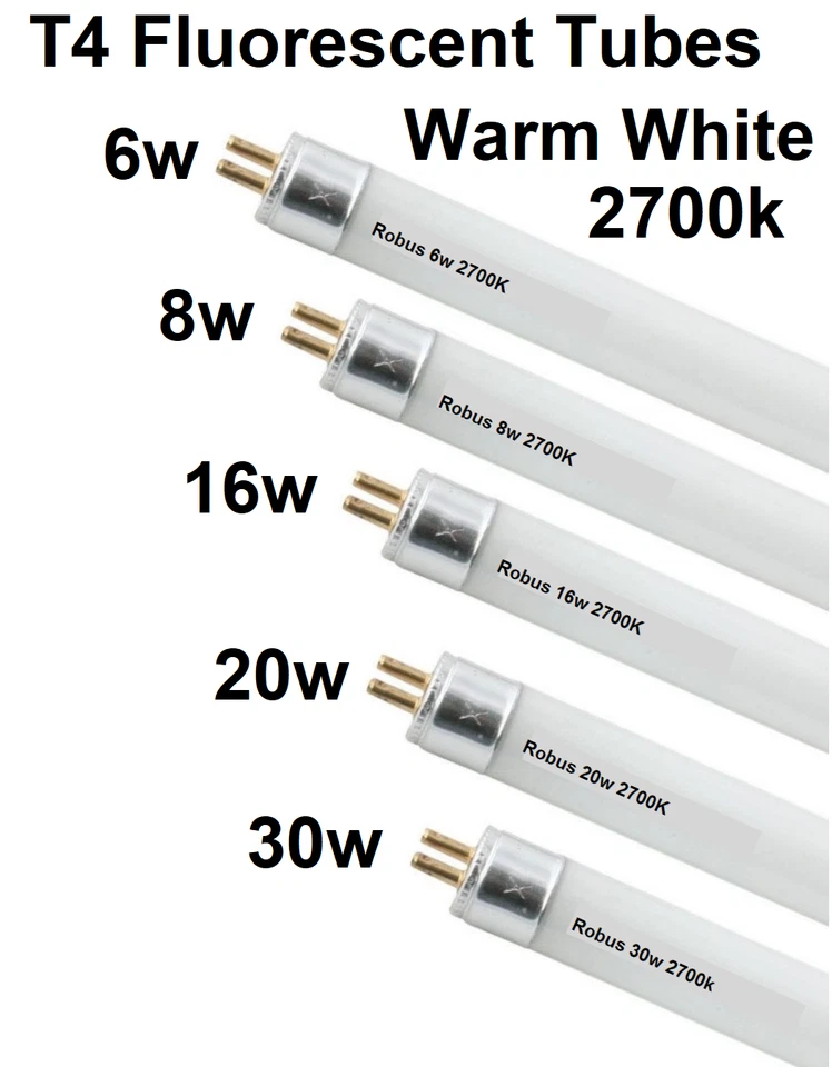 T4 fluorescent Tubes 8w-16w-20w 25w-30w under cabinet Flourescent Lamps 2700k - Image 1 of 1